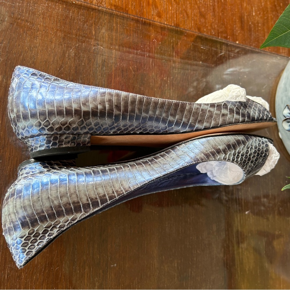 Manolo Blahnik Iridescent Python Flats Eu 39.5 - image 5